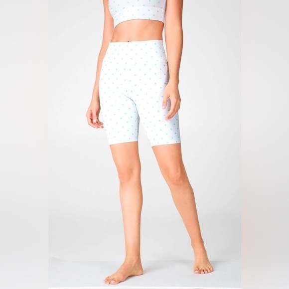 Fabletics High-Waisted Polka Dot PowerHold 9" Biker Shorts, Size XS - Picture 3 of 9